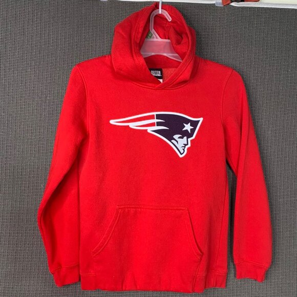 Outerstuff Youth Boys Size 14/16 Red New England Patriots Hoodie Pullover - Picture 1 of 6